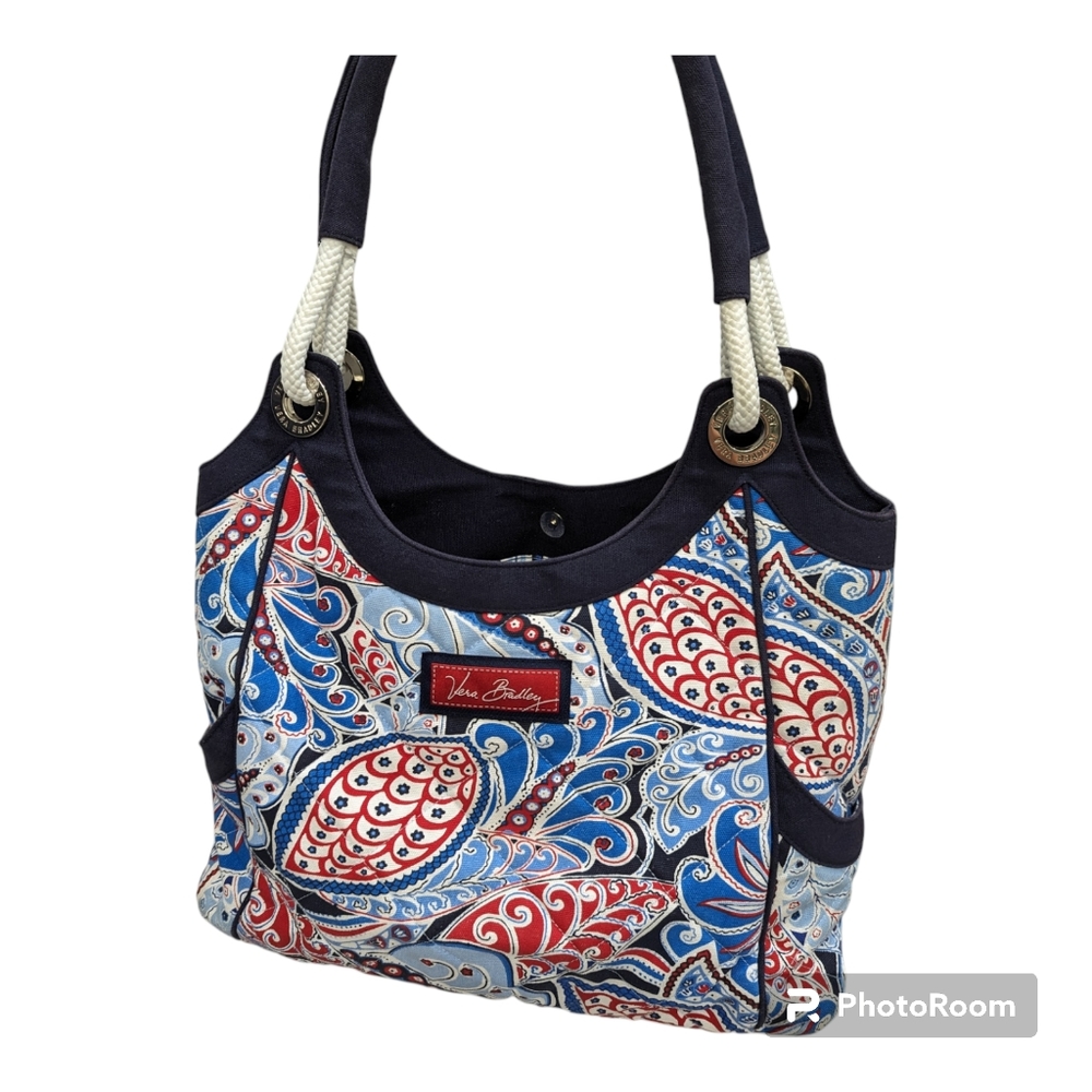 Vera Bradley Anchor Tote Seaside Collection Blue, Fast Shipping - Beach Bag Rope
